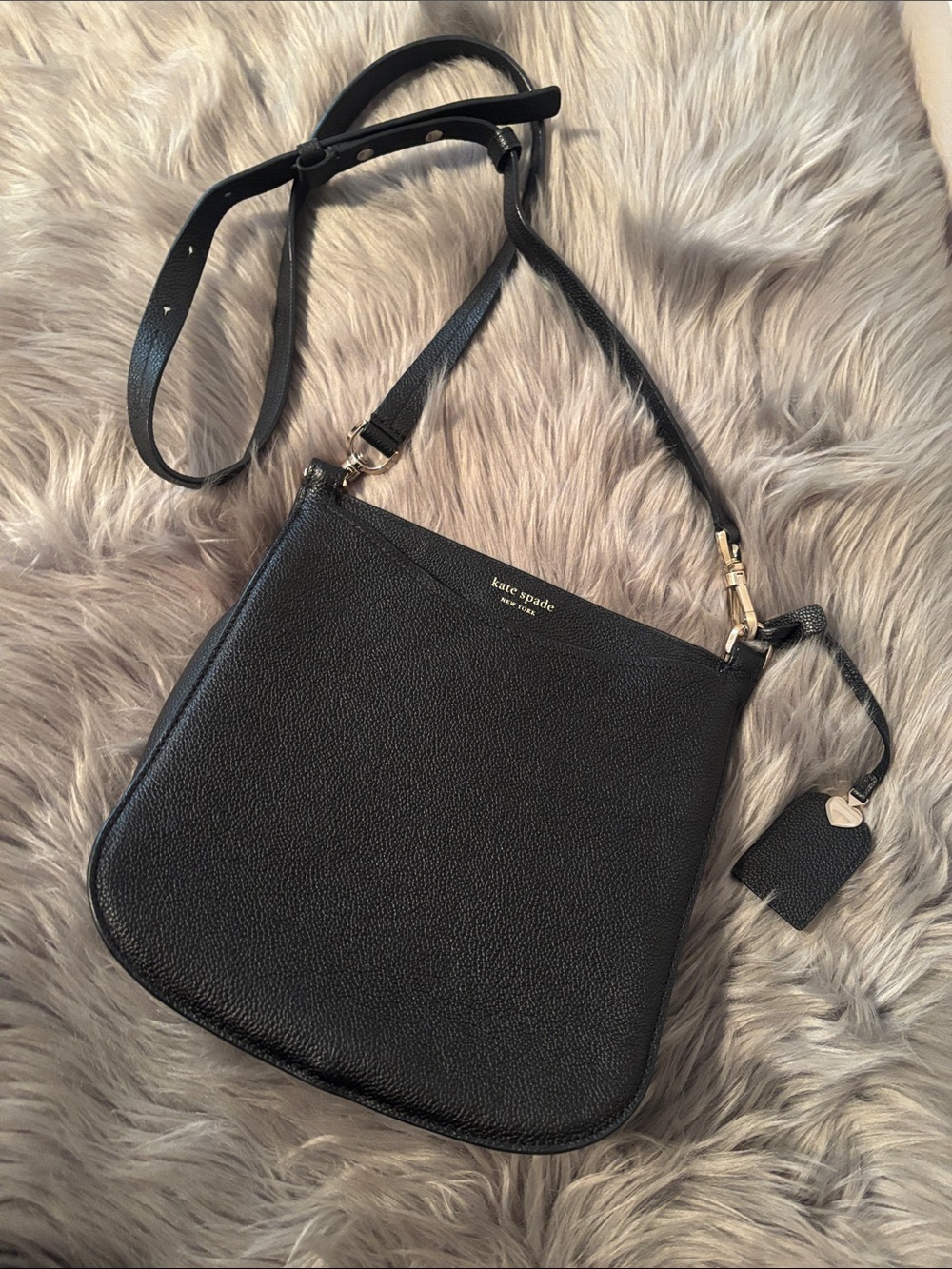 Kate spade Black Crossbody with silver hardware